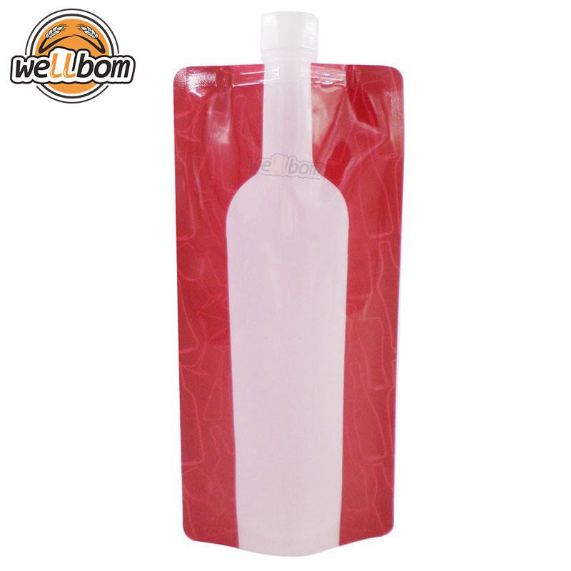750ml Collapsible Reusable Wine Bottle Bag Flask Portable Flexible Wine Bottle bag Leek Proof Liquid Accessories